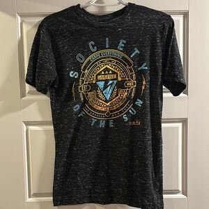 Society Black Short Sleeve Tee with Vintage Graphic